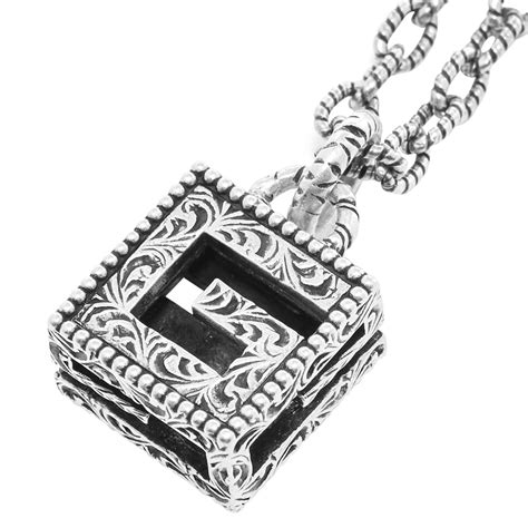 gucci g cube|Gucci silver necklace.